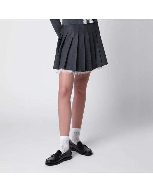 Self-Portrait Black Lace-Trim Mini Skirt