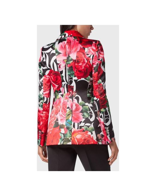 Philipp Plein Jassen ,Veelkleurig ,Polyester Double-Breasted Blazer Dark Romance in het Red