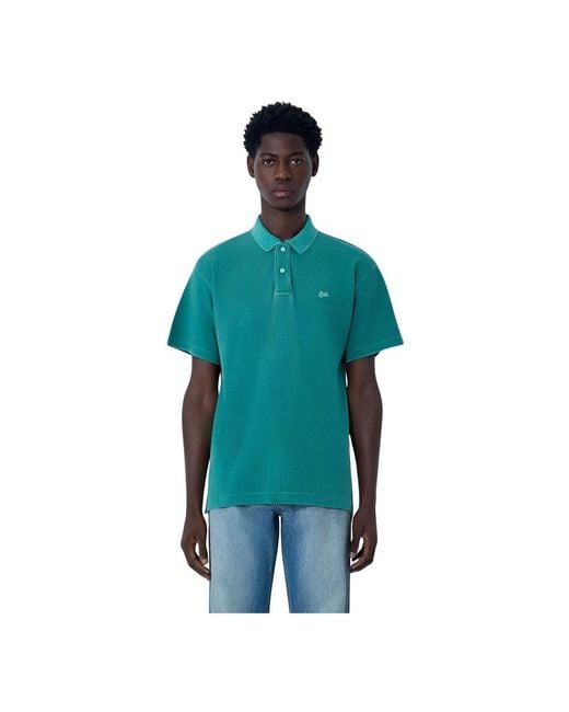 ERL Tops ,Groen ,Katoen Logo Motif Polo Shirt in het Green voor heren