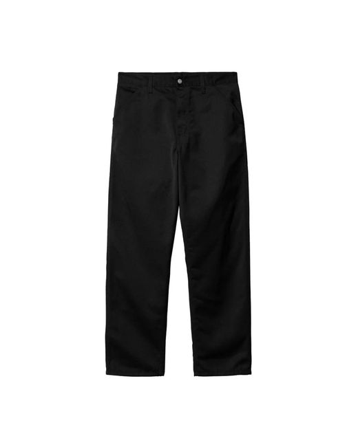 Pantaloni neri in cotone gamba dritta di Carhartt in Black da Uomo