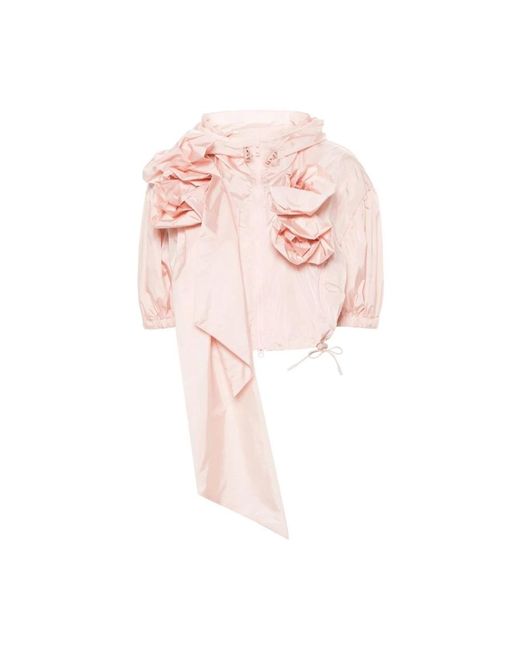Giacca con cappuccio rosa floreale di Simone Rocha in Pink