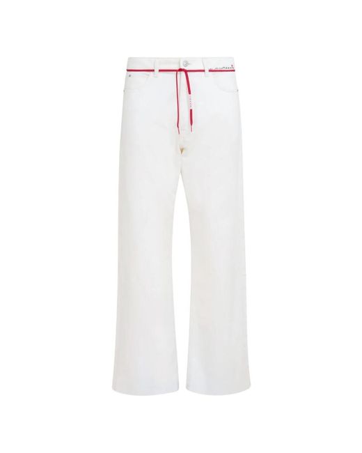Marni White Straight Trousers for men