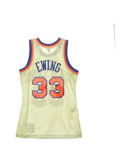 Mitchell & Ness Fitness ,Vintage Basketball Tank Top Patrick Ewing in het Yellow voor heren