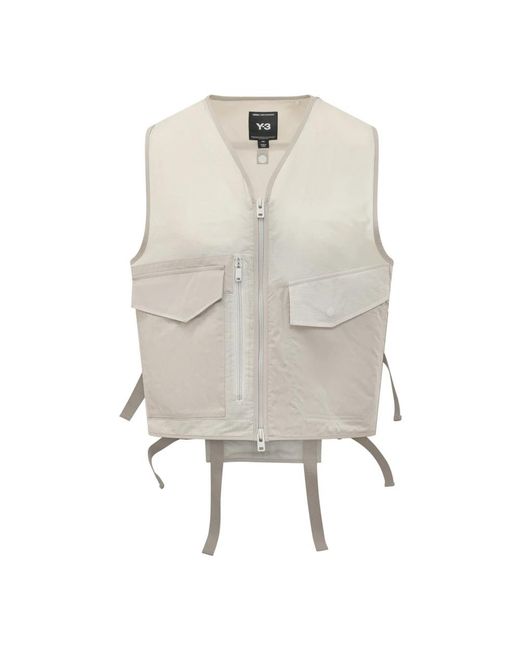 Y-3 Jassen ,Nylon Tactical Utility Vest in het White voor heren