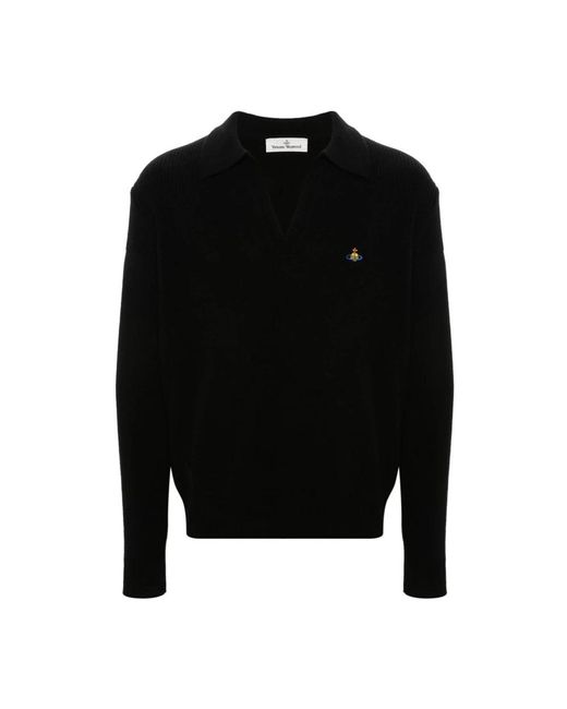 Vivienne Westwood Black V-Neck Knitwear for men