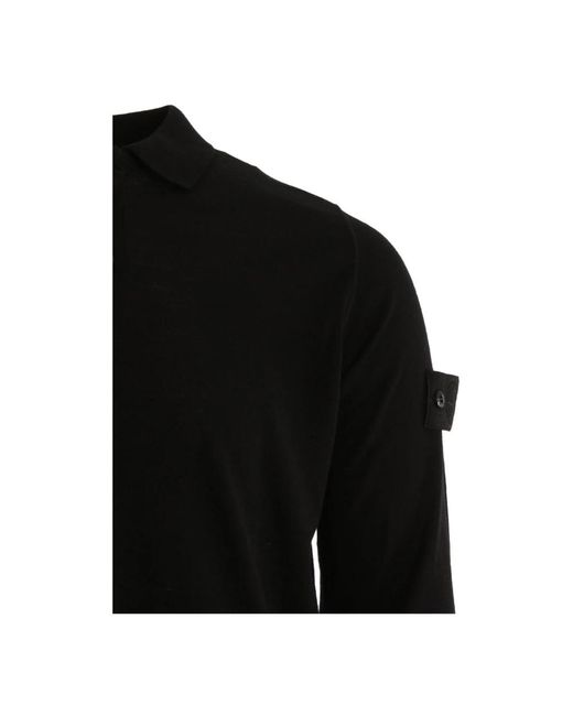 Stone Island Black Round-Neck Knitwear for men