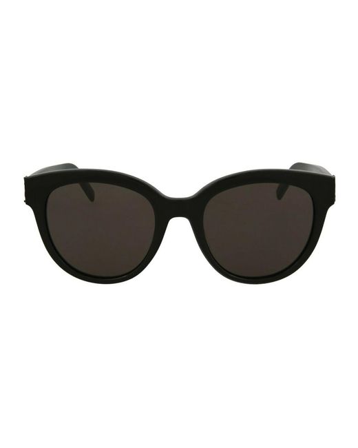Saint Laurent Black Round-Frame Acetate Sunglasses