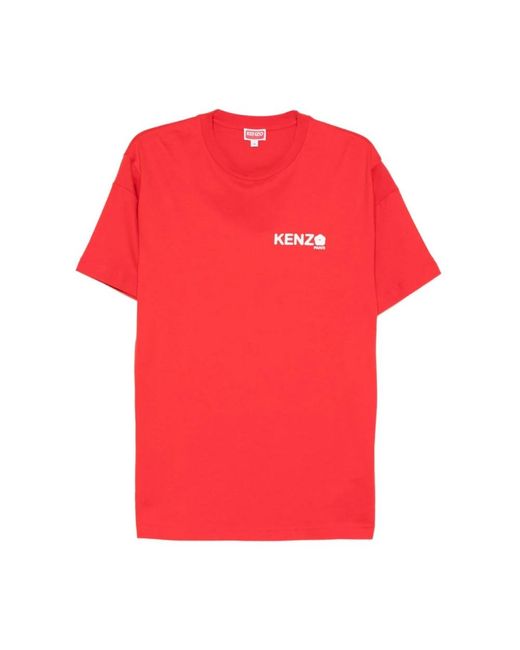 KENZO Rood Bloemenprint T-Shirt in het Red voor heren