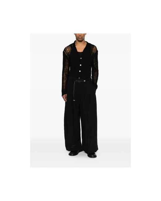 Ziggy Chen Black Wide Trousers for men