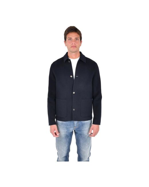 Jacob Cohen Jassen ,Blauw ,Wol Double Wool Coat in het Blue voor heren