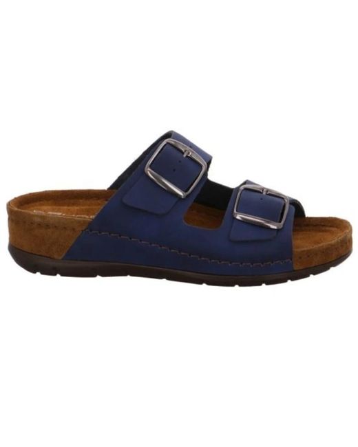 Rohde Schoenen ,Blauw ,Blauwe Slide Sandaal Met Geheugen Voetbed in het Blue