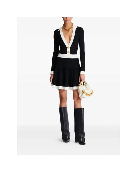Balmain Black Knitted Dresses