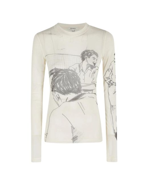 Round-Neck Knitwear J.W. Anderson de color White