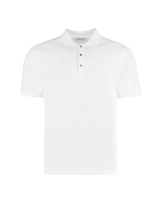 THE (Alphabet) Katoenen Gebreide Poloshirt Met Zijsplitten in het White voor heren