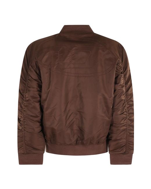 DIESEL Jassen ,Bruin ,Bruine Omkeerbare Jas Met Logo in het Brown voor heren