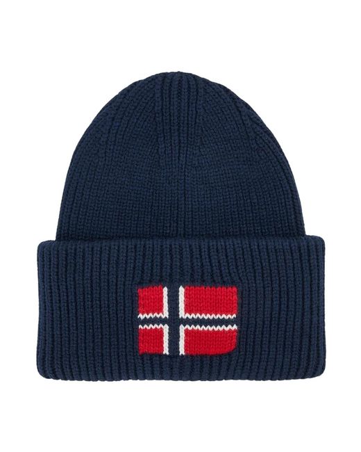 Napapijri Blue Blauer Wollbeanie-Hut