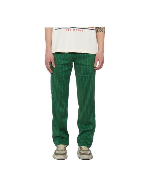 Straight Trousers di Rhude in Green da Uomo