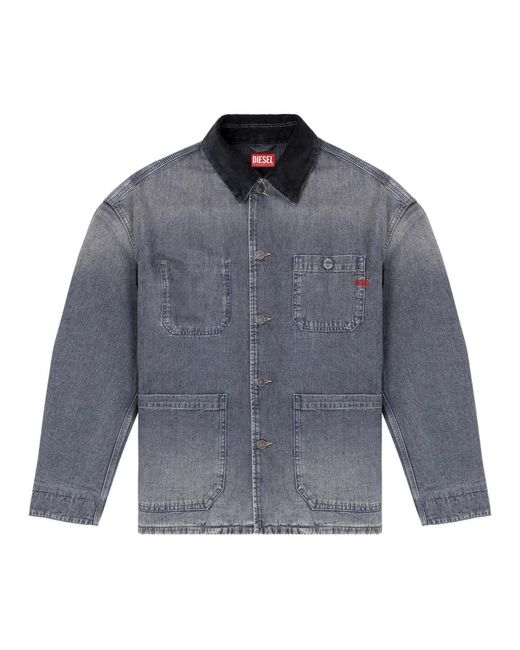DIESEL Gray Denim Jackets for men
