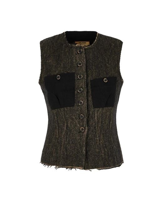 Vests Uma Wang en coloris Black