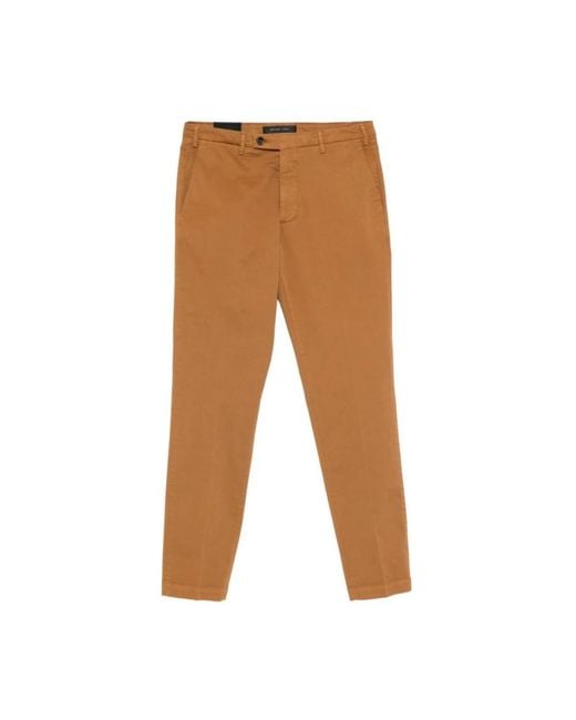 Michael Coal Brown Slim-Fit Trousers for men