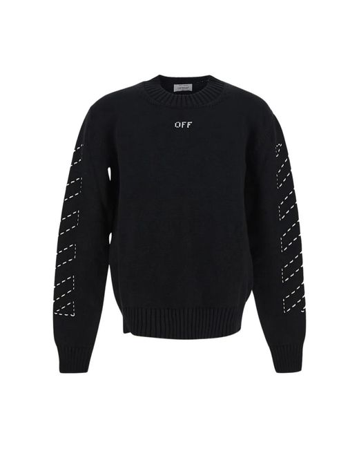 Off-White c/o Virgil Abloh Blue Round-Neck Knitwear for men