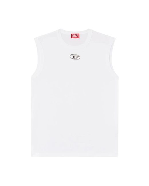 DIESEL White Sleeveless Tops for men