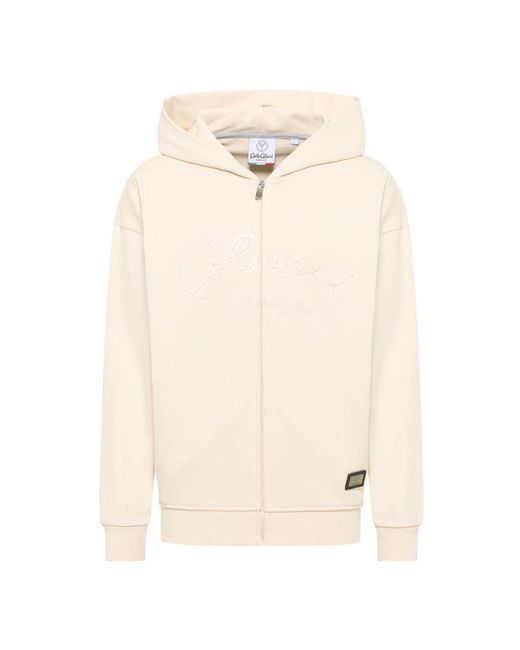 carlo colucci Hoodies & Sweatvesten ,Katoen Premium Sweat Jacket in het Natural voor heren