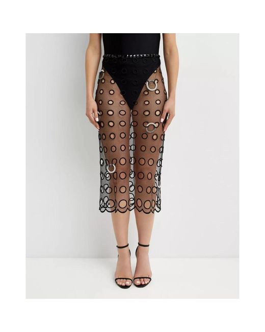 Midi Skirts Nue de color Black