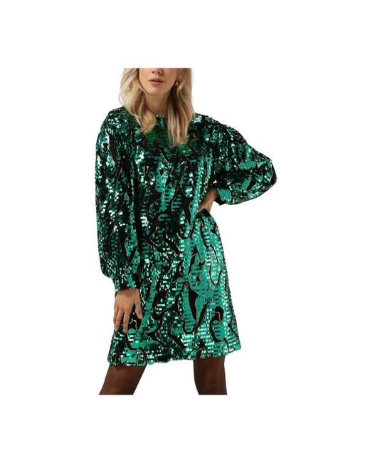 Silvian Heach Green Kurzes Glitzerkleid