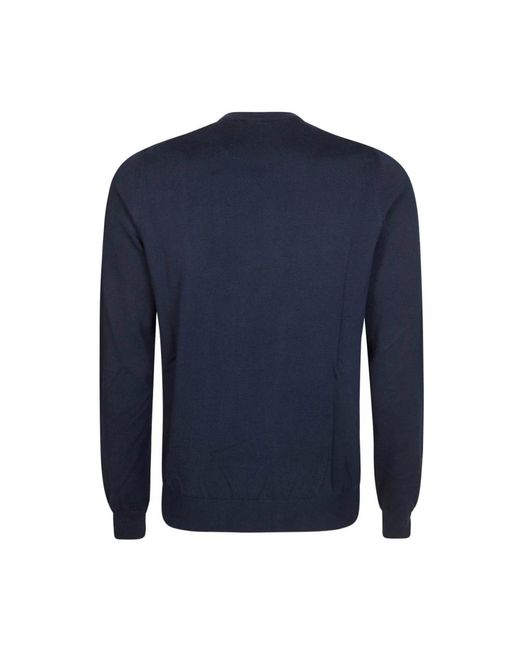 Alpha Studio Blue Round-Neck Knitwear for men
