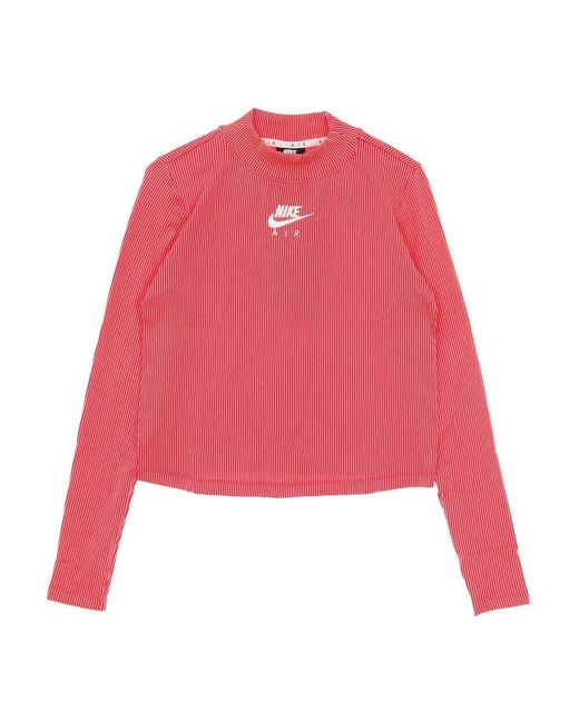 Nike Pink Zweifarbiger gerippter langarm-t-shirt