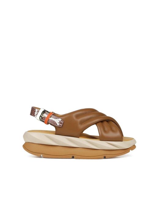 4Ccccees Brown Flat Sandals