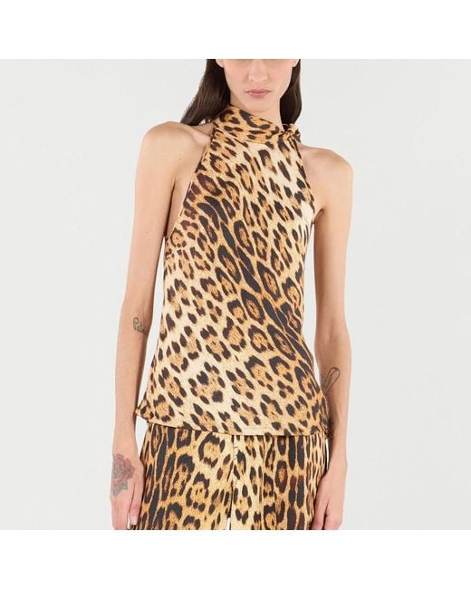 Roberto Cavalli Natural Sleeveless Tops