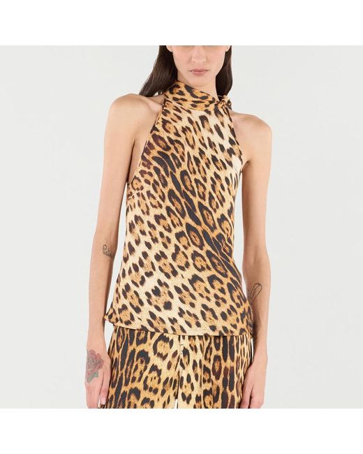 Roberto Cavalli Sleeveless Tops in het Natural