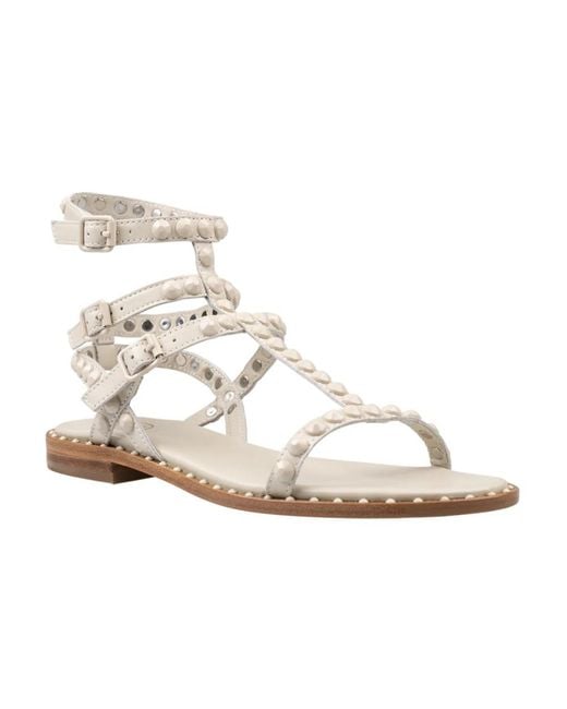 Ash White Flat Sandals