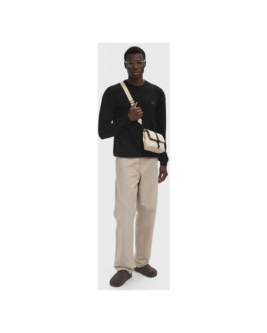 Fred Perry Black Round-Neck Knitwear for men