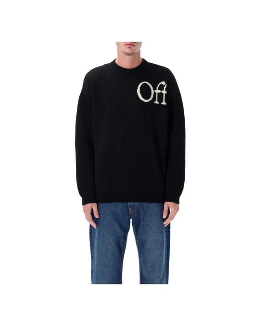 Off-White c/o Virgil Abloh Black Round-Neck Knitwear for men