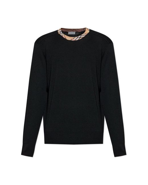 Round-Neck Knitwear di Burberry in Black da Uomo