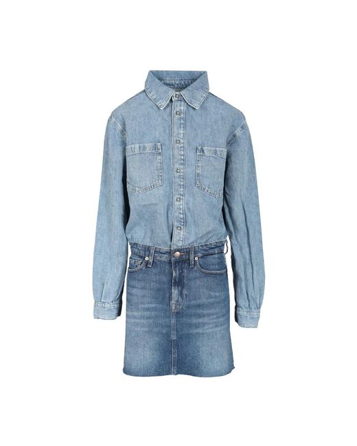 7 For All Mankind Blue Short Dresses