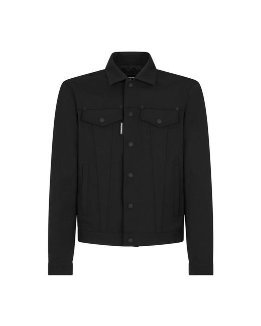 Giacca nera con dettaglio plissettato di DSquared² in Black da Uomo