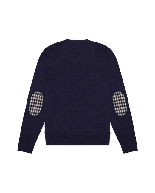 Aquascutum Blue Round-Neck Knitwear for men