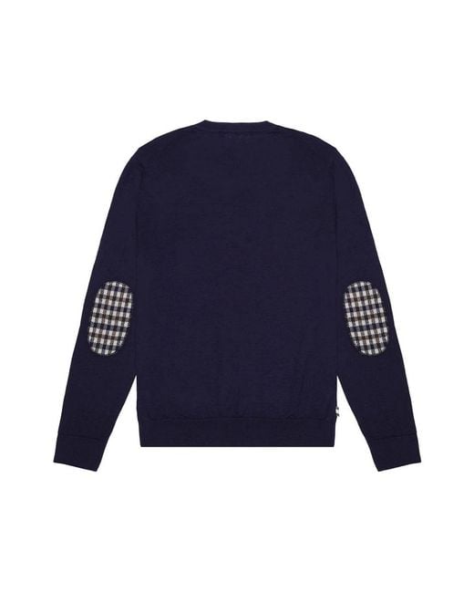 Aquascutum Blue Round-Neck Knitwear for men