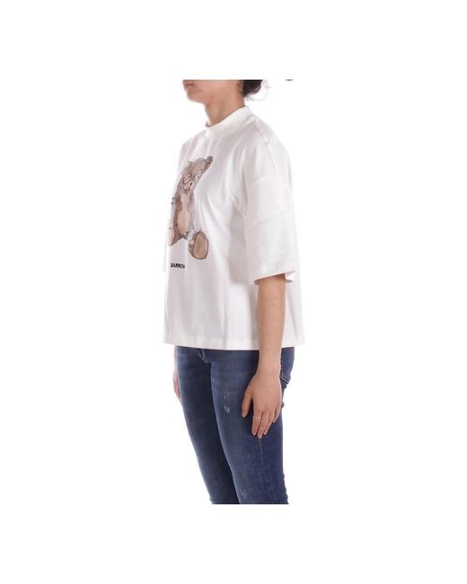 Barrow Blue Beiges T-Shirt Mit Frontdruck