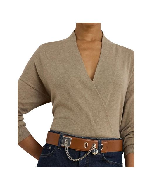 Ralph Lauren Natural V-Neck Knitwear