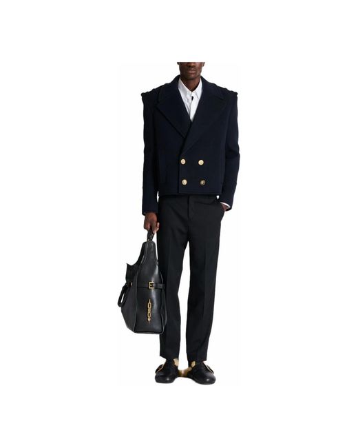 Balmain Double-Breasted Coats in het Blue voor heren