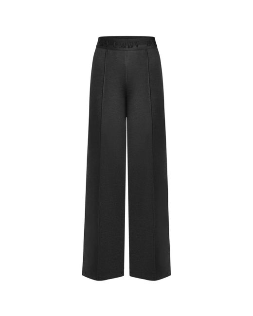 Pantalones marrones con cintura elástica Cambio de color Black