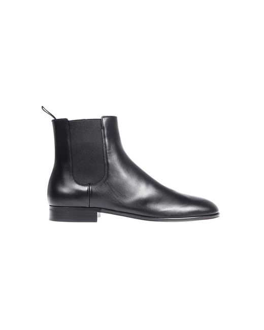 Gianvito Rossi Leder Stiefeletten Mit Elastischen Einsätzen in Black für Herren