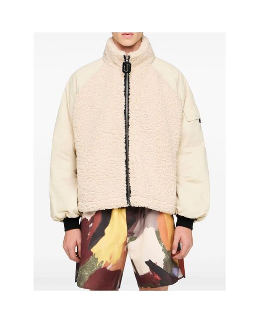 J.W. Anderson Fleece Jack Met Colourblocking in het Natural voor heren