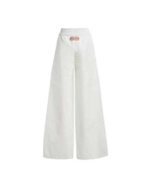 DSquared² White Wide Trousers