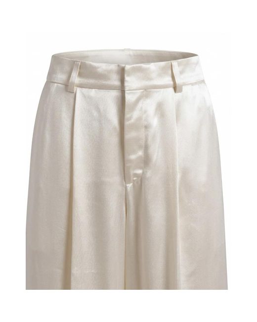 Alberta Ferretti Natural Wide Trousers